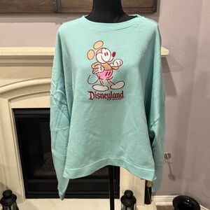 NEW 3X Disney Genuine Mousewear Disneyland Resort pullover sweatshirt aqua blue